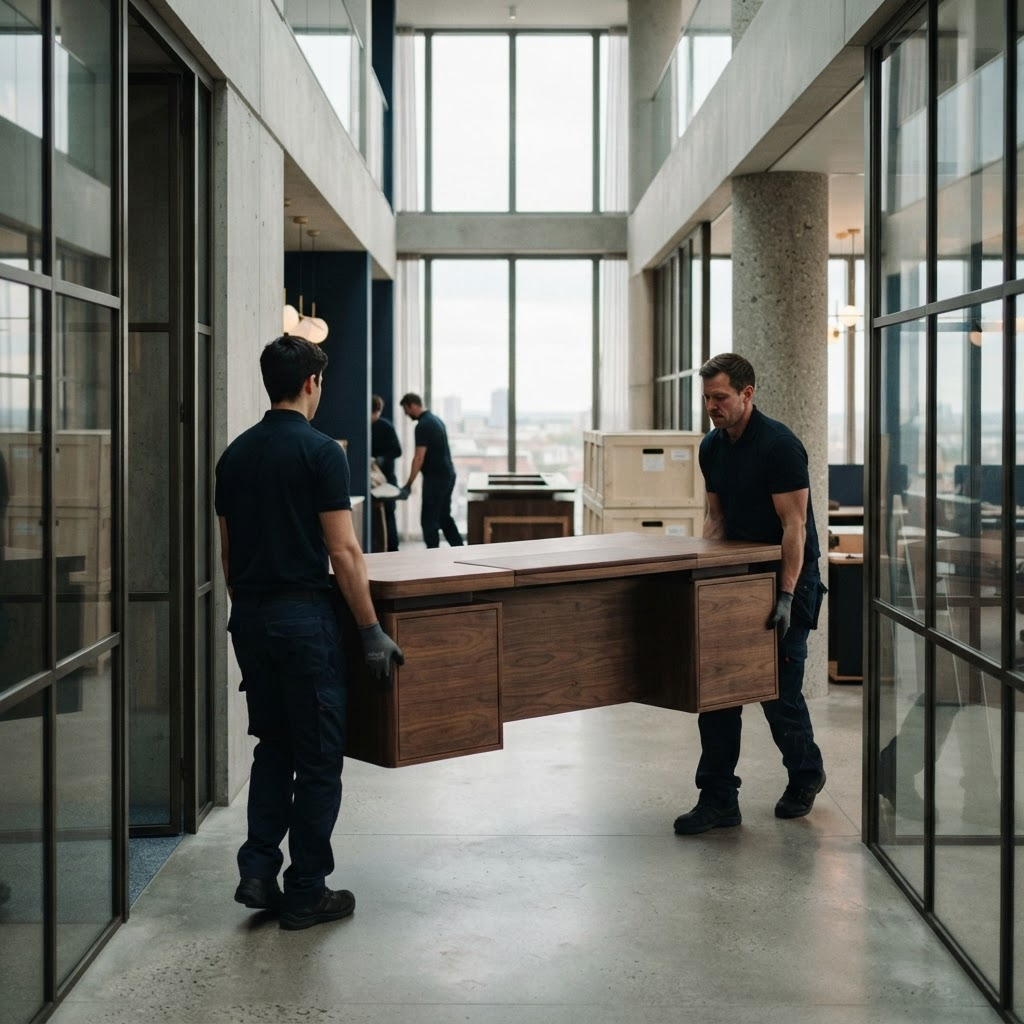 A workplace, carefully put back in motion.